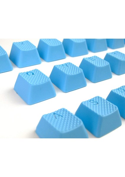 Rubber Gaming Aydınlatmalı Keycaps Set - 18 Keys Rubberized Doubleshot Key Caps (Neon Mavi )