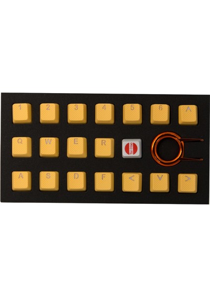 Rubber Gaming Aydınlatmalı Keycaps Set - 18 Keys Rubberized Doubleshot Key Caps (Neon Orange)