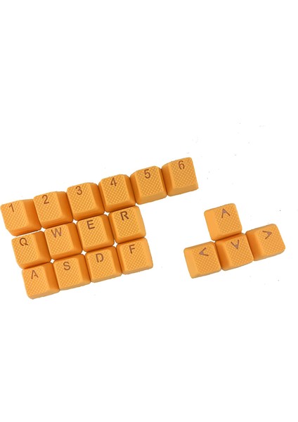 Rubber Gaming Aydınlatmalı Keycaps Set - 18 Keys Rubberized Doubleshot Key Caps (Neon Orange)