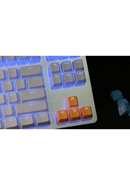 Rubber Gaming Aydınlatmalı Keycaps Set - 18 Keys Rubberized Doubleshot Key Caps (Neon Orange)