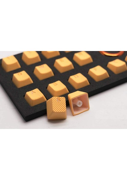 Rubber Gaming Aydınlatmalı Keycaps Set - 18 Keys Rubberized Doubleshot Key Caps (Neon Orange)