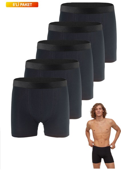 Erkek Boxer Likralı 5'li Premium Paket