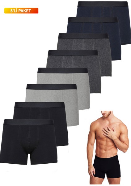 Erkek Karışık Basic Boxer 8'li Paket