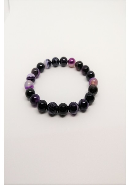 Mor Akik Doğaltaş Bileklik
