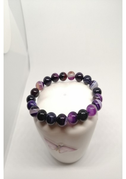 Mor Akik Doğaltaş Bileklik modelleri