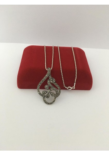 Gümüş Markazit Taşlı Kolye