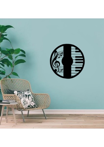 Müzik Nota Piyano Ahşap Duvar Dekoru Tablo