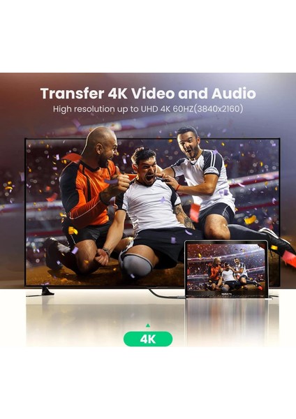 8k 60Hz HDMI 2.1 Örgülü Görüntü Aktarma Kablosu 3 Metre