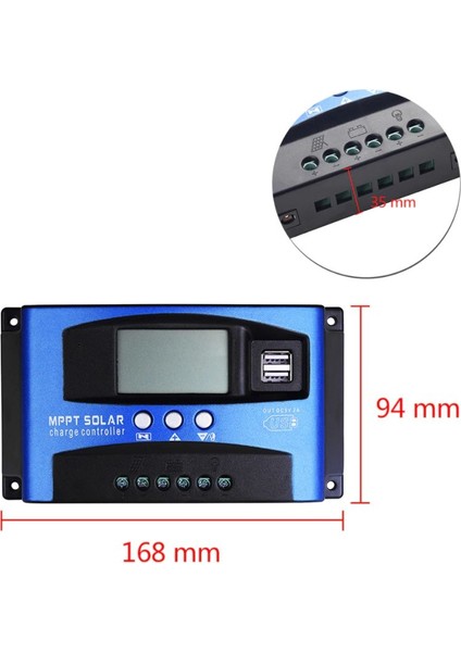 100A Mppt Solar Kontrol Cihazı 12V-24V Solar Akü Şarj Kontrol Cihazı Regülatörü fiyatları