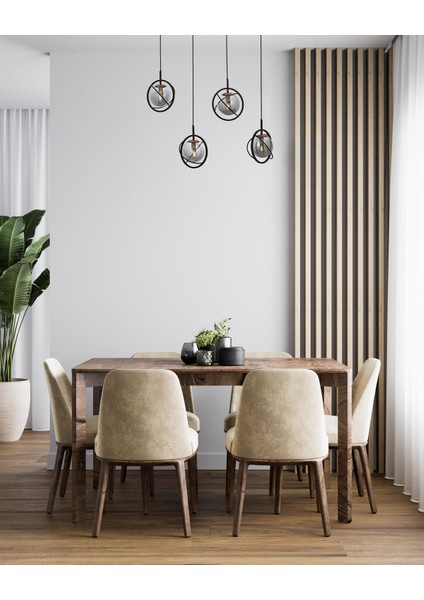 AV-60291-4Y-BSY Siyah Boyalı Modern Avize E14 Metal Cam 80x22cm fırsatları