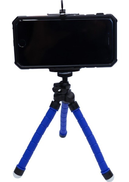 Esnek Ahtapod Tripod Telefon Tutucu Mavi