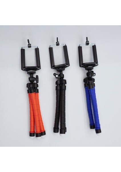 Esnek Ahtapod Tripod Telefon Tutucu Kırmızı