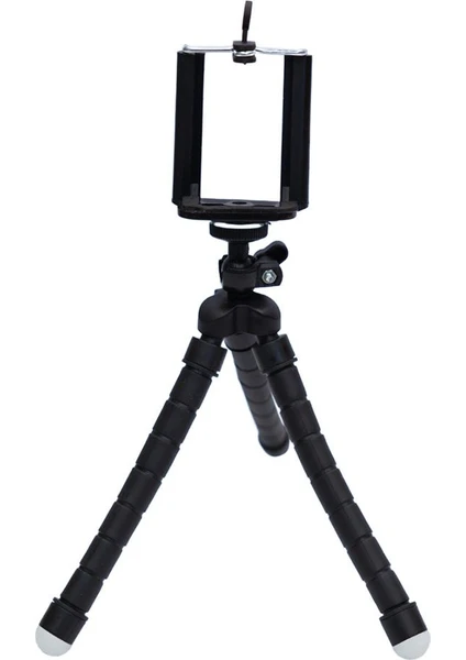 Esnek Ahtapod Tripod Telefon Tutucu Siyah