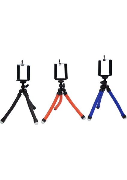 Esnek Ahtapod Tripod Telefon Tutucu Siyah