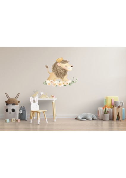 Çocuk Odası Sevimli Aslan Sticker Etiket