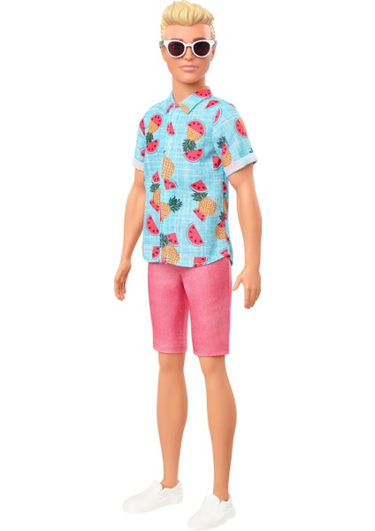 Yakışıklı Ken Bebekler Karpuz Desenli Gömlek ve Pembe Şortlu GYB04