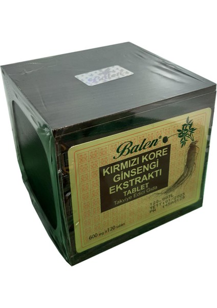 Tahta Kutu Kırmızı Kore Ginseng 600 Mg 120 Tablet 2 Adet fiyatları