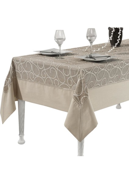 Glory Özel Işlemeli Keten Masa Örtüsü (160 x 260 Cm)