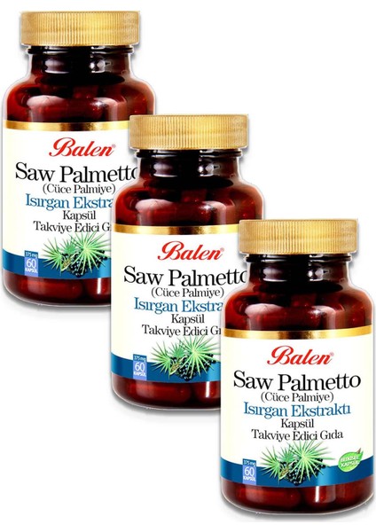 Saw Palmetto Isırgan Ekstraktı Çinko 375MG 60 Kapsül 3 Adet