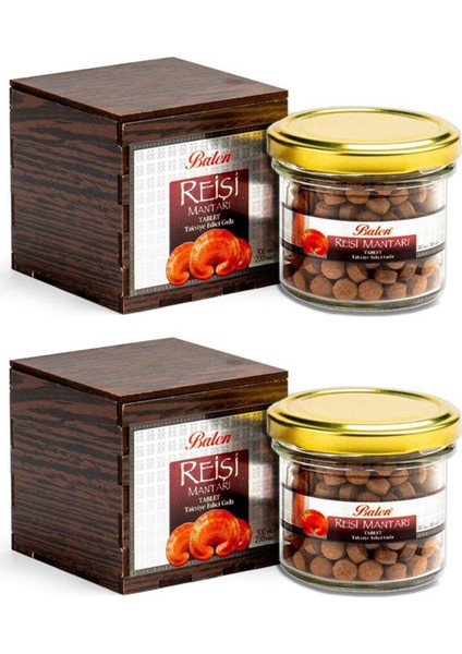 Reishi Mantarı Tablet 300 Mg 200 Adet (Tahta Kutu) 2 Adet