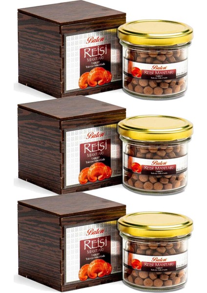 Reishi Mantarı Tablet 300 Mg 200 Adet (Tahta Kutu) 3 Adet