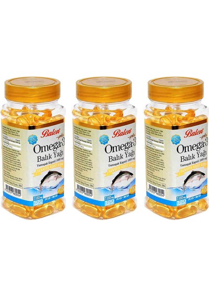 Omega 3 Balık Yağı 1380 Mg 100 Yumuşak Kapsül 3 Adet