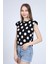 Kadın Beyaz Puantiyeli Vatkalı T-Shirt 3