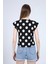 Kadın Beyaz Puantiyeli Vatkalı T-Shirt 5