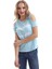 Kadın Omuz Açık Bebek Mavi Batik T-Shirt 3