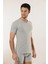 702 3'lü Pamuklu V Yaka Erkek Atlet - Gri 1