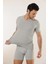 702 3'lü Pamuklu V Yaka Erkek Atlet - Gri 3
