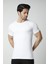 704 Pamuklu Bisiklet Yaka Erkek Atlet - Beyaz 2
