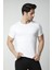 704 Pamuklu Bisiklet Yaka Erkek Atlet - Beyaz 3