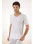 606 Ribana %100 Pamuk Süprem Bisiklet Yaka Erkek Atlet - Beyaz 2