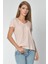 Yaka ve Kolu Detaylı Tişört - Pembe Pembe - M 5
