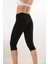 4001 3'lü Pamuk Diz Altı Kapri Tayt - Siyah 2