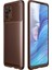 Xiaomi Redmi Note 10S Kılıf Karbon Desenli Lux Neyro Silikon + Tam Kaplayan 6d Nano Ekran Koruyucu Kahverengi 1