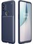 Oneplus Nord N100 Kılıf Karbon Desenli Lux Neyro Silikon + Tam Kaplayan 6d Nano Ekran Koruyucu Lacivert 1