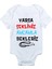 Unisex Bebek Beyaz Varsa Şekliniz Amcamla Bekleriz Baskılı Body Zıbın 1