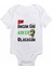 Unisex Bebek Beyaz Amcam Gibi Asker Olacağım Baskılı Body Zıbın 1