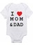 I Love Mom ve Dad Baskılı Kısa Kollu Bebek Body Zıbın 1