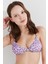 Çok Renkli Daisy Üçgen Knot Bikini Üstü 1