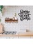 Gift Doğal Ahşap Raflı Dekoratif Fincan Askılığı ve Evim Güzel Evim Duvar Süsü-1 1