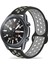 Samsung Galaxy Watch Uyumlu 46MM (22MM) Silikon Kordon - Gri-Siyah 1