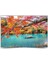Göl Kenarı Orman Sonbahar Manzaralı Kanvas Tablo (45X72 Cm) 1