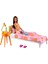 Pijamalı Barbie Bebek ve Yatak Odası Oyun Seti GRG86 1