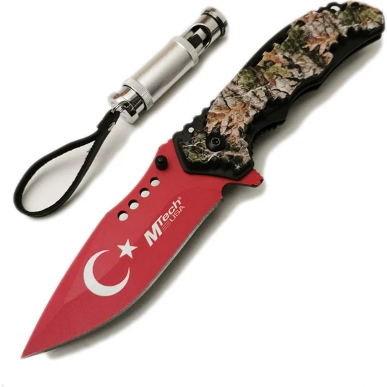 Alsepeteavm 21 cm Ay Yıldız Mtech Serisi Otomatik Çelik Kamp Çakı