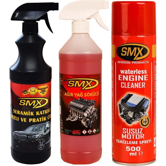 Smx Susuz Motor Temizleme Spreyi- Smx Ağır Yağ Çözücü- Smx Seramik Katkılı Hızlı ve Pratik Cila