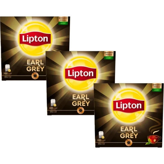 Lipton Earl Grey Bardak Poşet Çay 100 x 3'lü