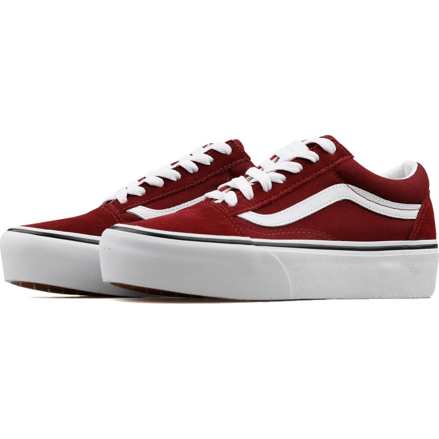 red suede platform vans